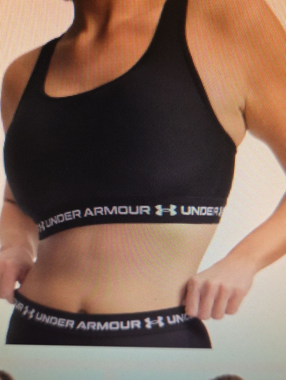 Under Armour Black Racerback Sports Bra with Branded Elastic Band
